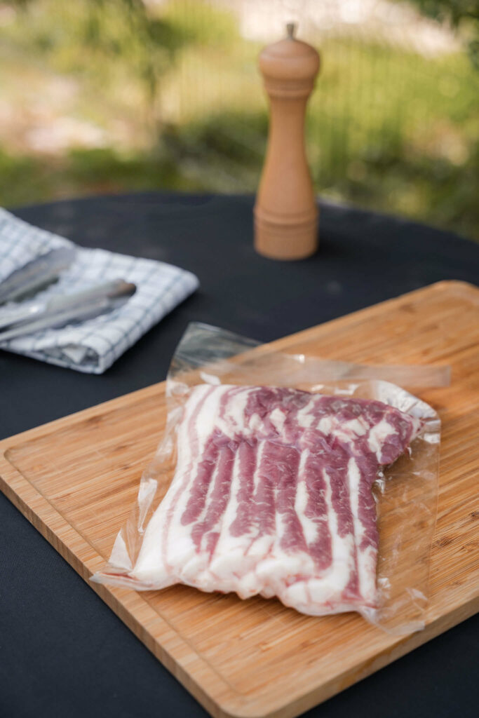 Photo de ventrêche de porcs noirs dans les Landes